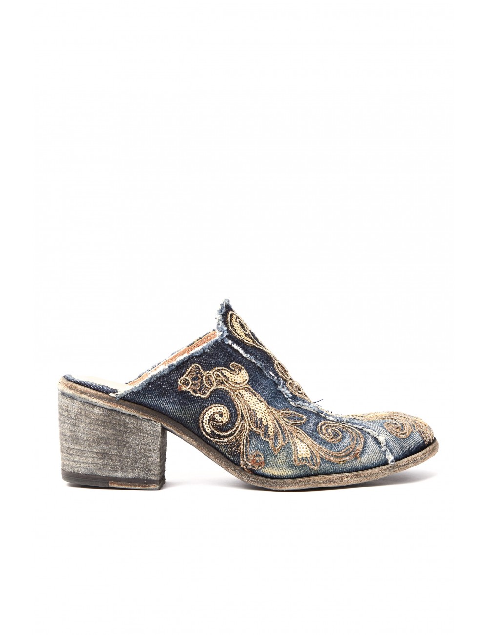 Women's mule in washed...