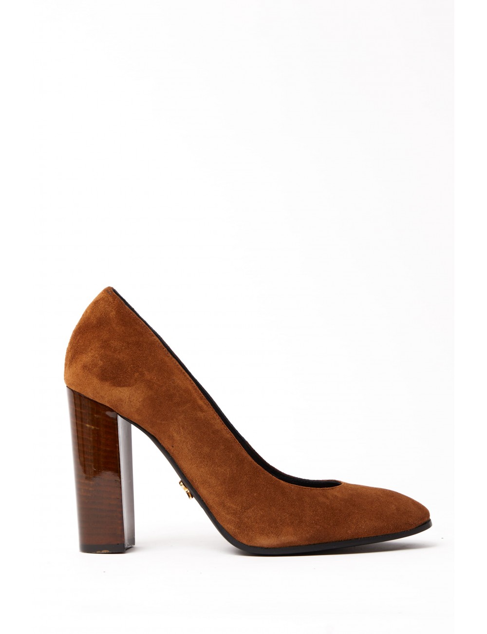 Cognac suede 9 cm heel pump