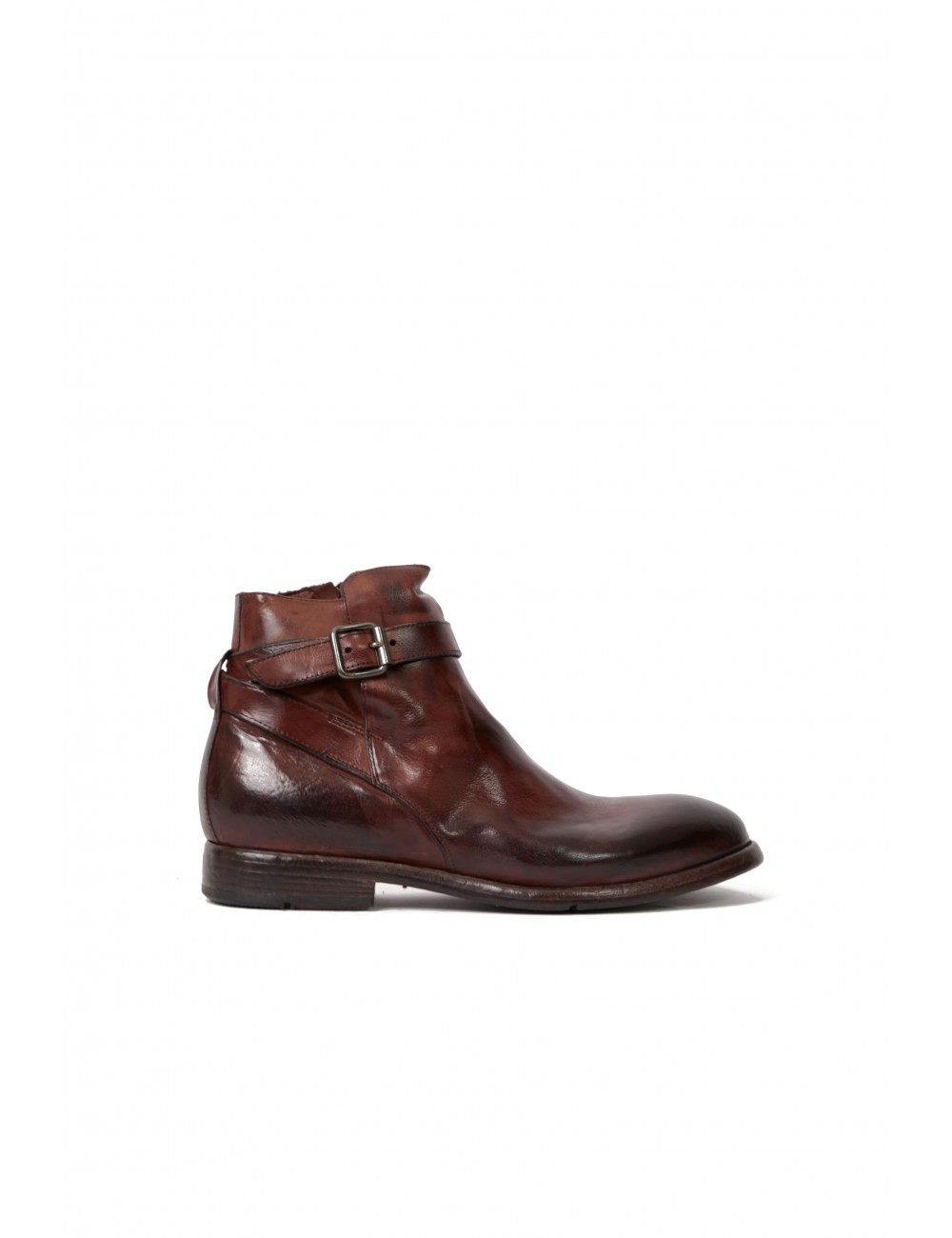 Bottine homme en cuir de veau marron martelé et patiné Lemargo-ARTHUR  Chaussures