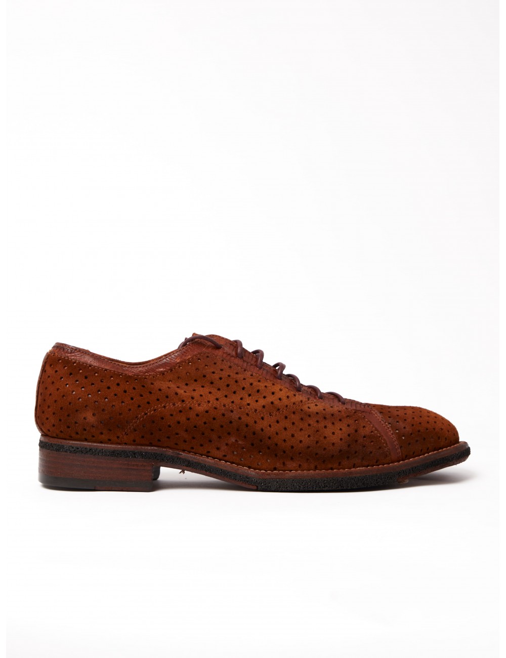 Derby man in brown suede...