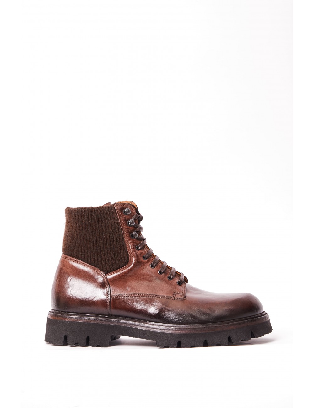 Brown calf leather ankle...