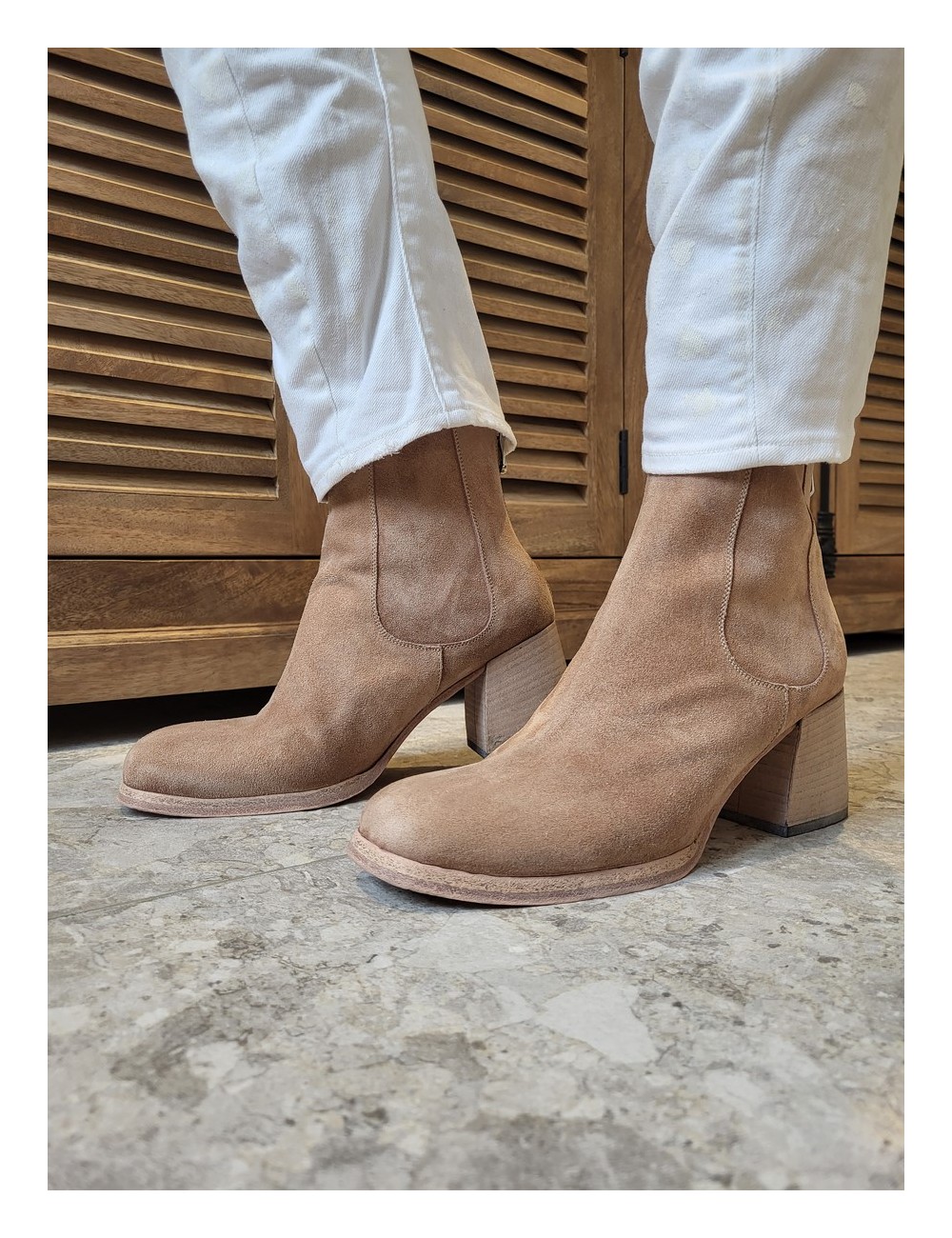 Women's suede boots with...