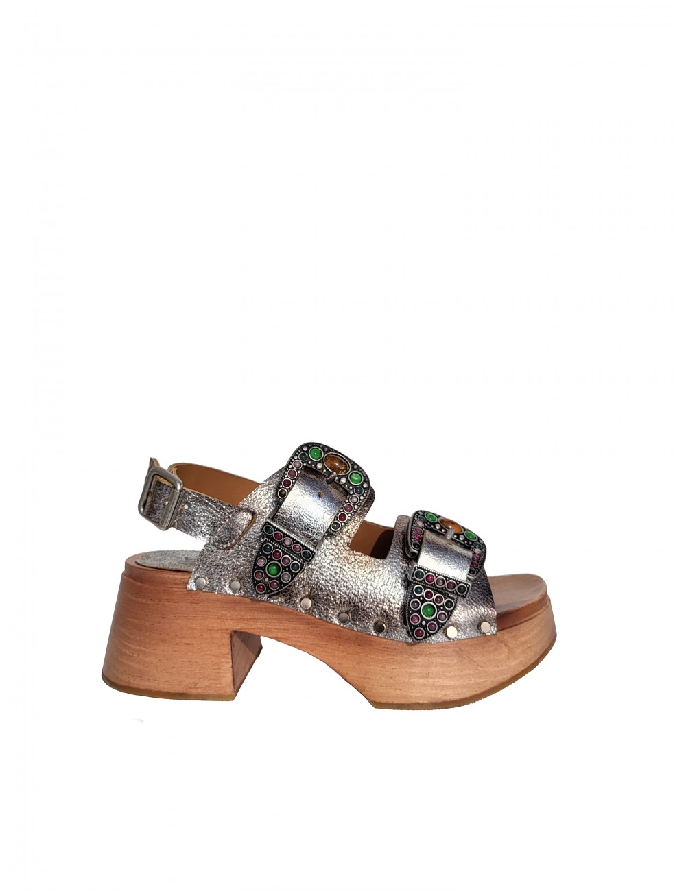 6cm wooden wedge sandal in...